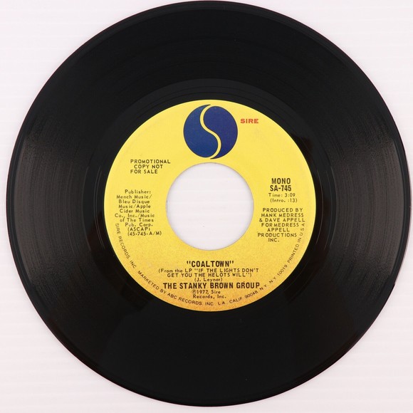 The Stanky Brown Group, Coaltown Promo Stereo/Mono 45 rpm 7" Vinyl Record SA-745 - Picture 6 of 8